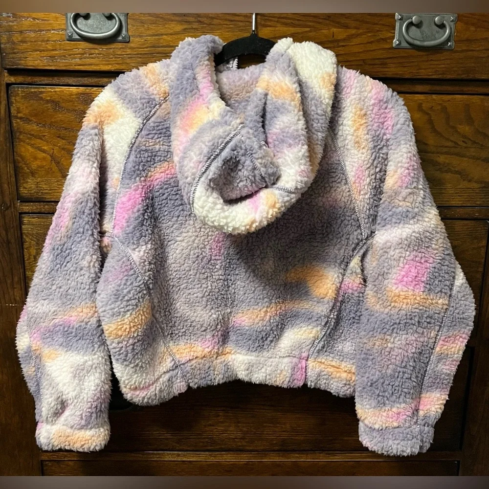 Plush Lavender Multi-Color Sherpa Zip Hoodie - Women - Picture 7 of 11